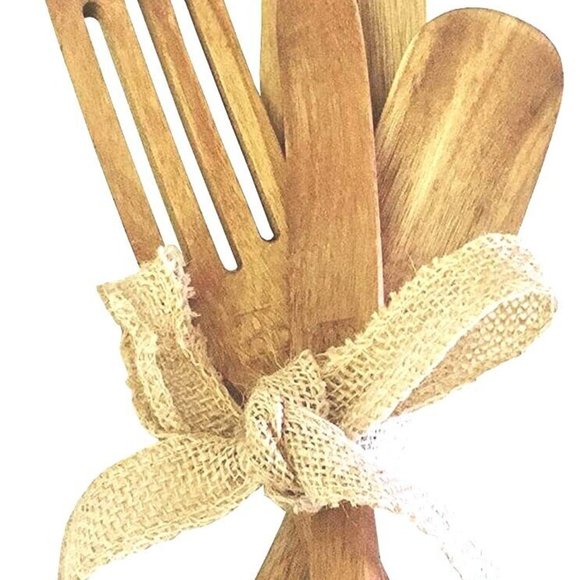 Sold out! Bamboo Spurtle 4pc Set Crate Collective Wooden Cooking Utensil Kitchen - Picture 8 of 9